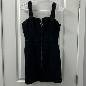 H&M zip up denim overall dress